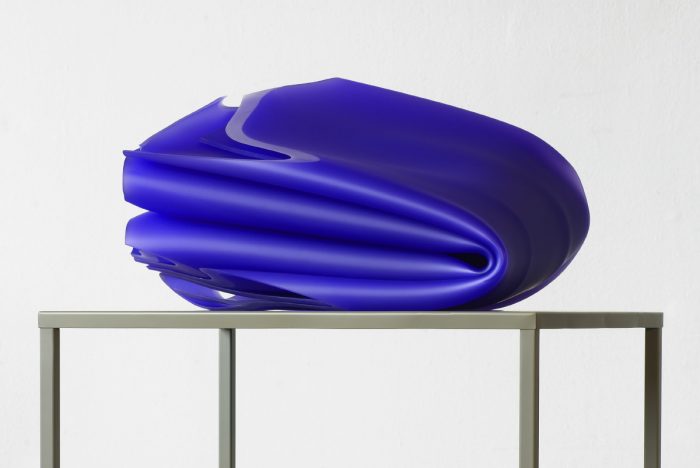 Blue Two Rooms; 2008, Acrylglas, Stahl, Lack, 38 x 53 x 56 cm / 65 x 64 x 78 cm
