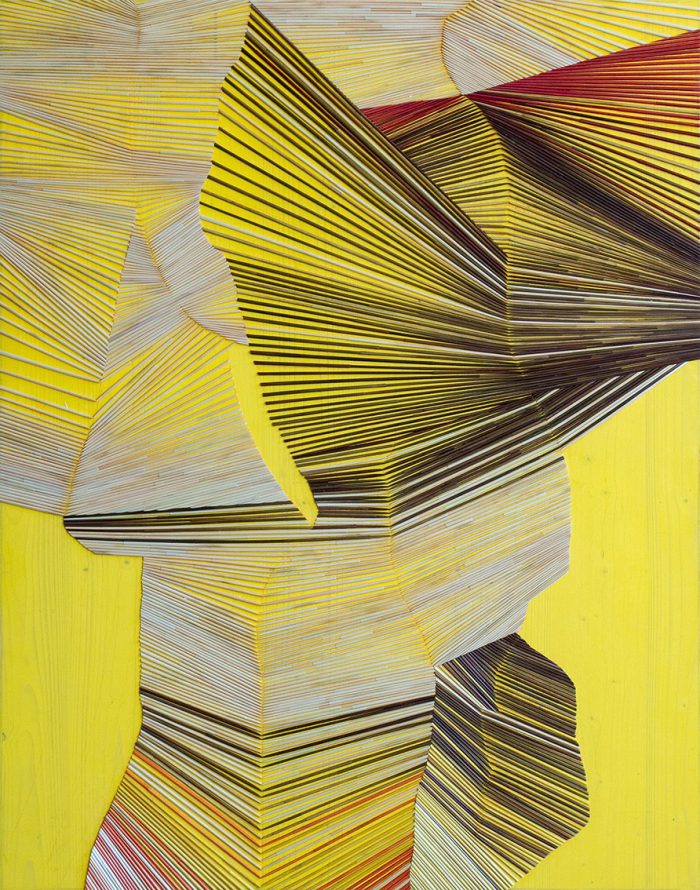 Olaf Holzapfel: (To be titled), 2025, wood, straw, natural plant dyes, hand-dyed, 130 x 102 cm
