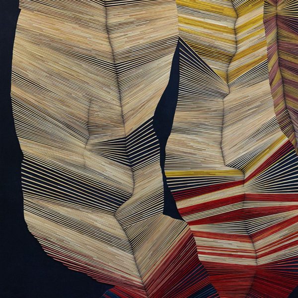 Olaf Holzapfel 2025 Zwischen den Jahren wood, straw, natural plant dyes, hand-dyed 210 x 144 cm